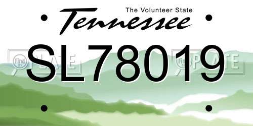 SL78019 Tennessee License Plate