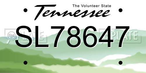 SL78647 Tennessee License Plate