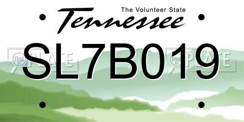 SL7B019 Tennessee License Plate