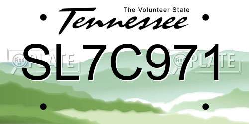 SL7C971 Tennessee License Plate