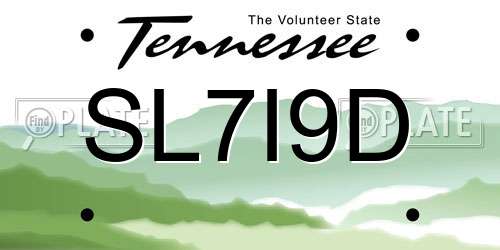 SL7I9D Tennessee License Plate