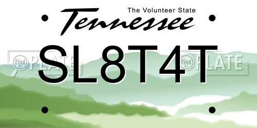 SL8T4T Tennessee License Plate