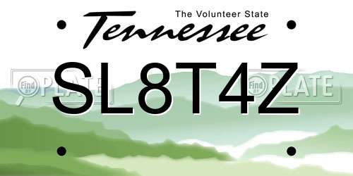 SL8T4Z Tennessee License Plate