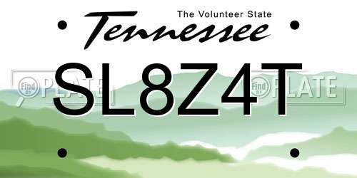 SL8Z4T Tennessee License Plate