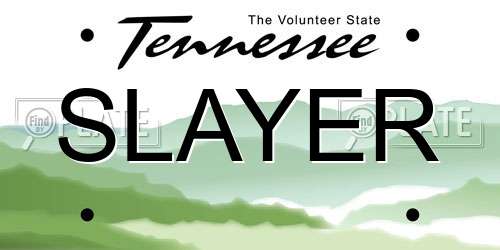 SLAYER Tennessee License Plate