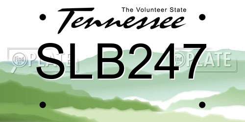 SLB247 Tennessee License Plate