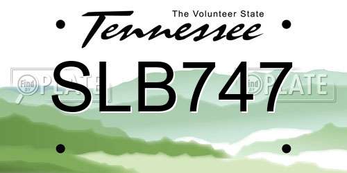 SLB747 Tennessee License Plate