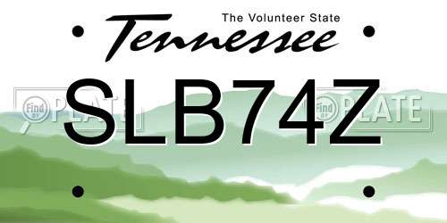 SLB74Z Tennessee License Plate