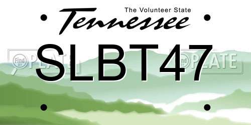 SLBT47 Tennessee License Plate
