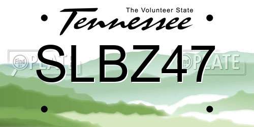 SLBZ47 Tennessee License Plate