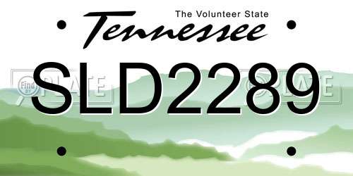 SLD2289 Tennessee License Plate