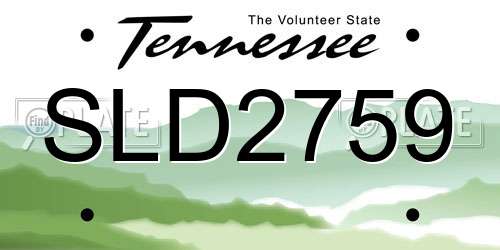 SLD2759 Tennessee License Plate