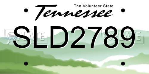 SLD2789 Tennessee License Plate