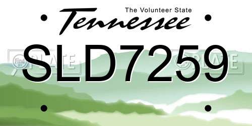 SLD7259 Tennessee License Plate