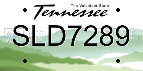 SLD7289 Tennessee License Plate