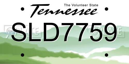 SLD7759 Tennessee License Plate