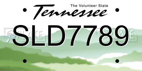 SLD7789 Tennessee License Plate