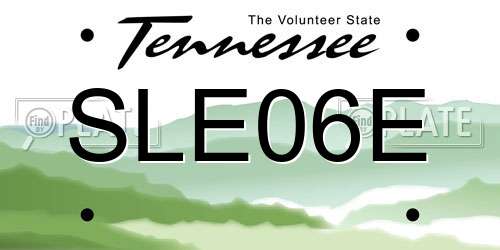 SLE06E Tennessee License Plate