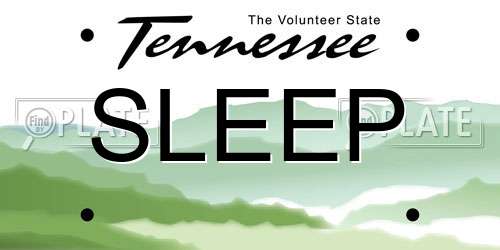 SLEEP Tennessee License Plate