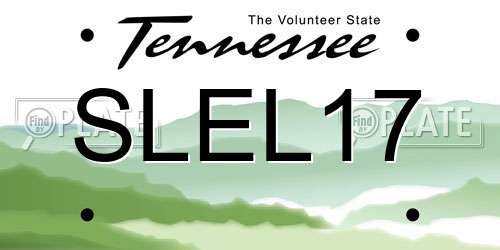 SLEL17 Tennessee License Plate