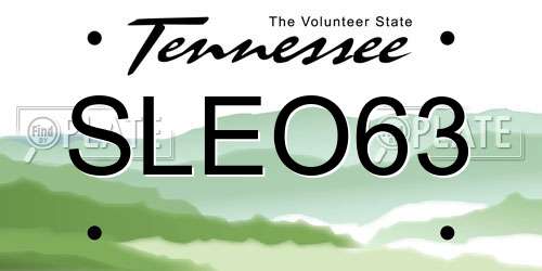 SLEO63 Tennessee License Plate