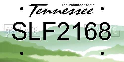 SLF2168 Tennessee License Plate