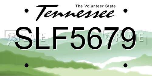 SLF5679 Tennessee License Plate