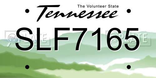 SLF7165 Tennessee License Plate