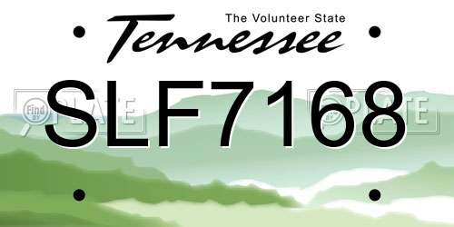 SLF7168 Tennessee License Plate