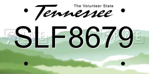 SLF8679 Tennessee License Plate