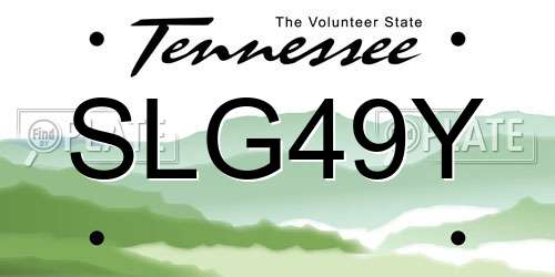 SLG49Y Tennessee License Plate