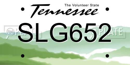 SLG652 Tennessee License Plate