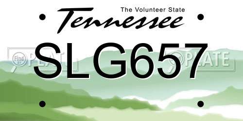 SLG657 Tennessee License Plate