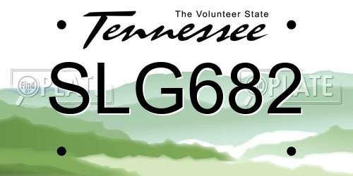 SLG682 Tennessee License Plate