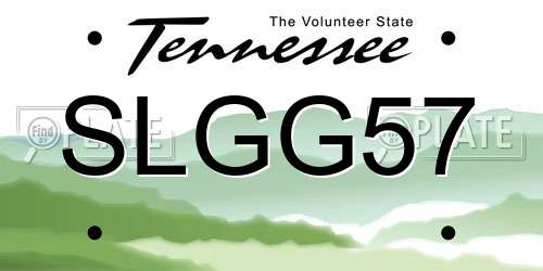 SLGG57 Tennessee License Plate