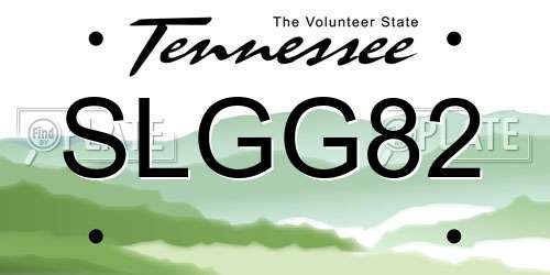 SLGG82 Tennessee License Plate