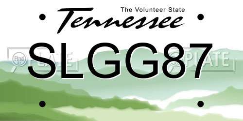 SLGG87 Tennessee License Plate