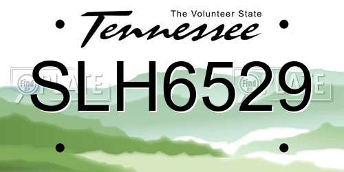 SLH6529 Tennessee License Plate