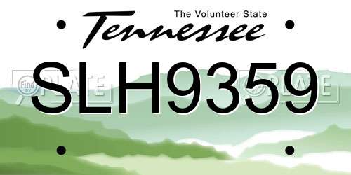 SLH9359 Tennessee License Plate