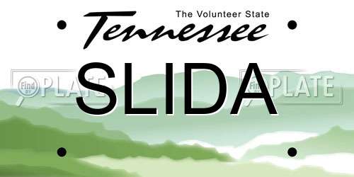 SLIDA Tennessee License Plate