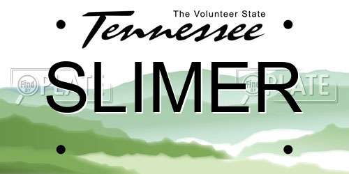 SLIMER Tennessee License Plate