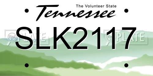 SLK2117 Tennessee License Plate