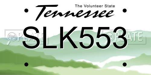 SLK553 Tennessee License Plate