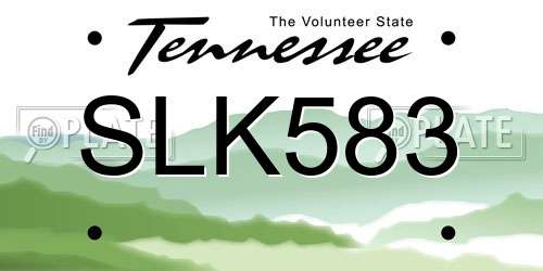 SLK583 Tennessee License Plate
