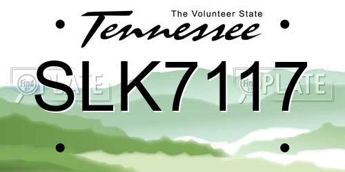 SLK7117 Tennessee License Plate