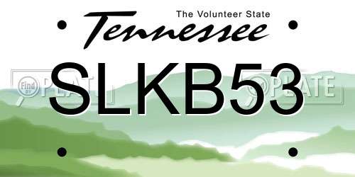 SLKB53 Tennessee License Plate