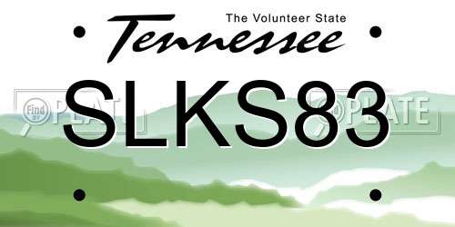 SLKS83 Tennessee License Plate