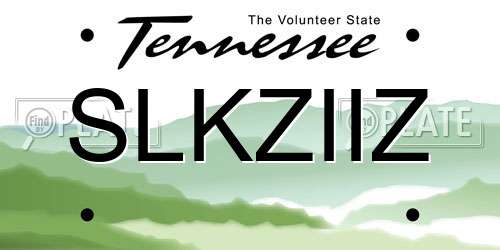 SLKZIIZ Tennessee License Plate