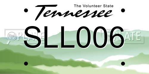SLL006 Tennessee License Plate