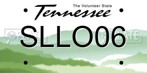 SLLO06 Tennessee License Plate